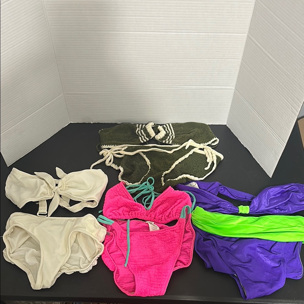 White and Pink Bikini Set Swimwear
